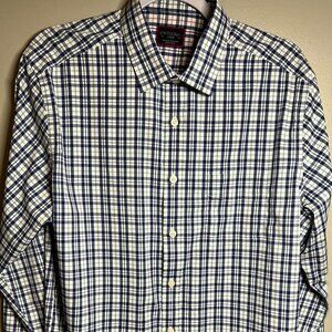 UNTICKit Men's Shirt LS  Button Up Blue/Green Size Large